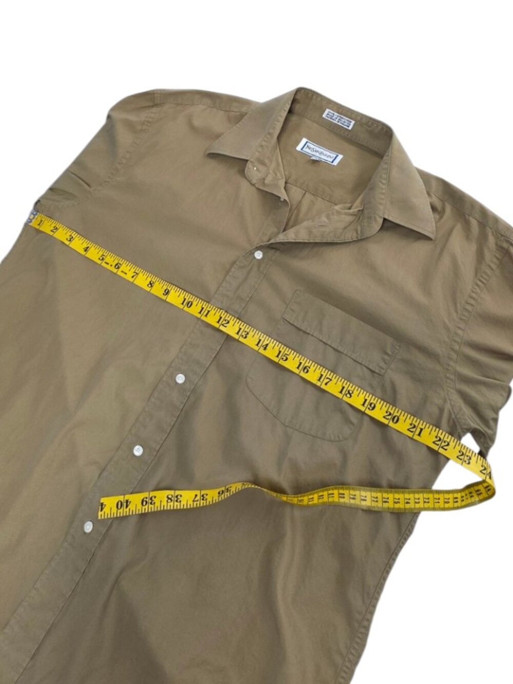 Yves Saint Laurent Men's Cotton Button Up Long Sleeve Shirt, Size 16 32/33 - Picture 4 of 8